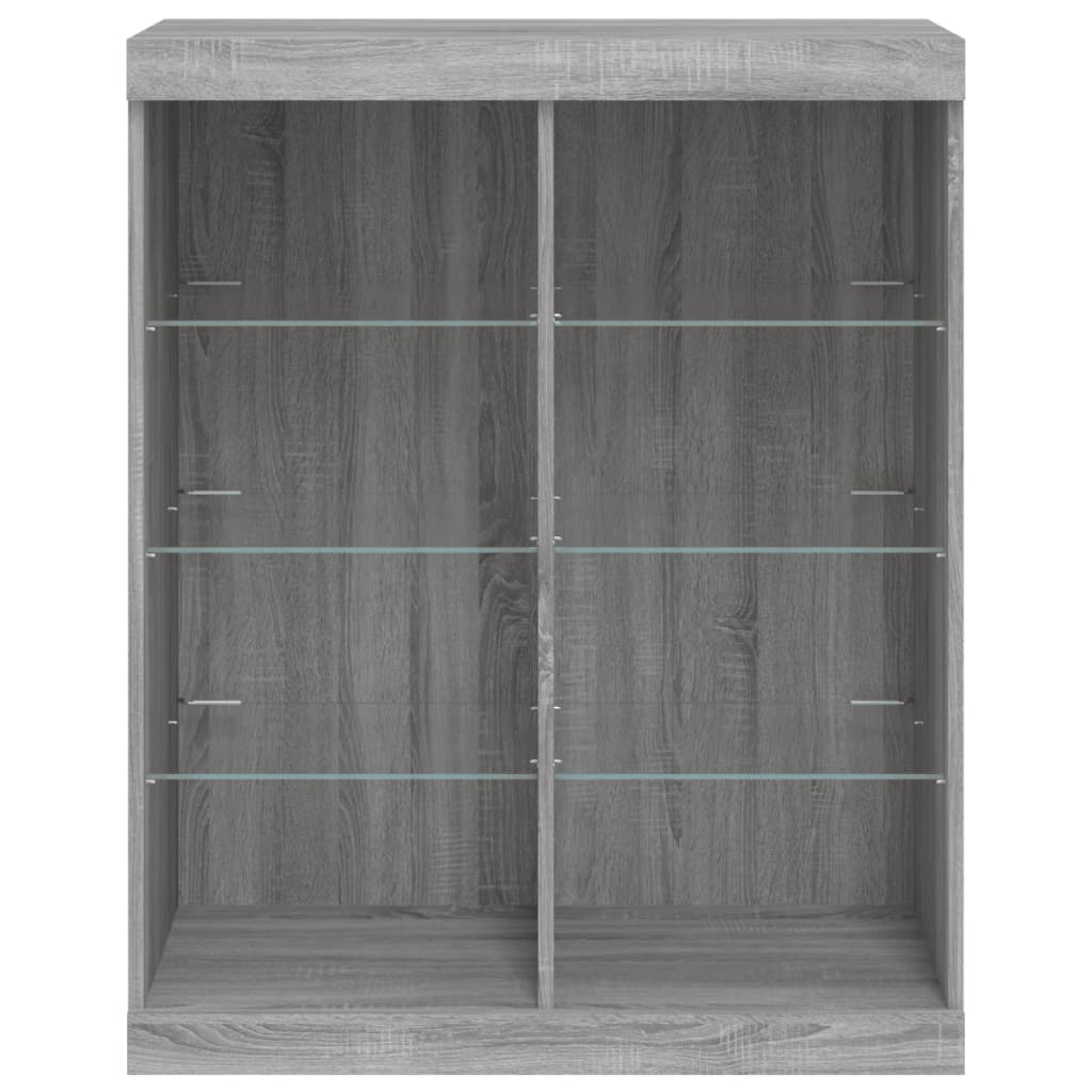 Sideboard with LED Lights Grey Sonoma 81x37x100 cm