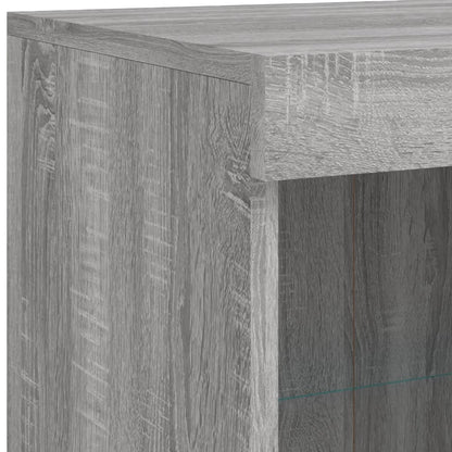 Sideboard with LED Lights Grey Sonoma 81x37x100 cm