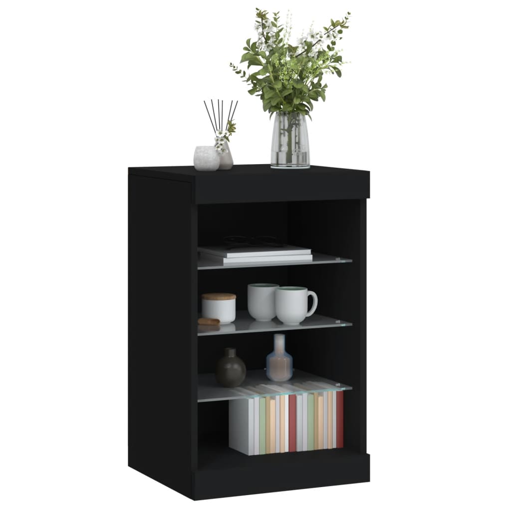 Sideboard with LED Lights Black 41x37x67 cm