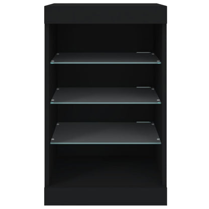 Sideboard with LED Lights Black 41x37x67 cm