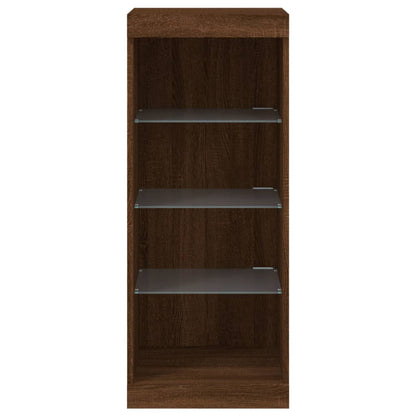 Sideboard with LED Lights Brown Oak 41x37x100 cm