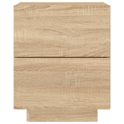 Bedside Cabinets with LED Lights 2 pcs Sonoma Oak Engineered Wood