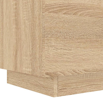 Bedside Cabinets with LED Lights 2 pcs Sonoma Oak Engineered Wood