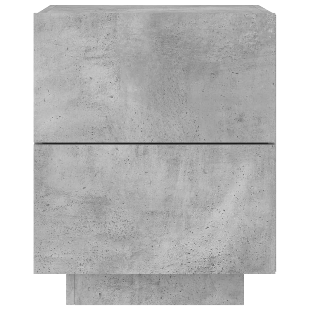 Bedside Cabinet with LED Lights Concrete Grey Engineered Wood