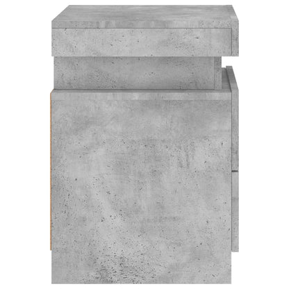 Bedside Cabinets with LED Lights 2 pcs Concrete Grey 35x39x55 cm