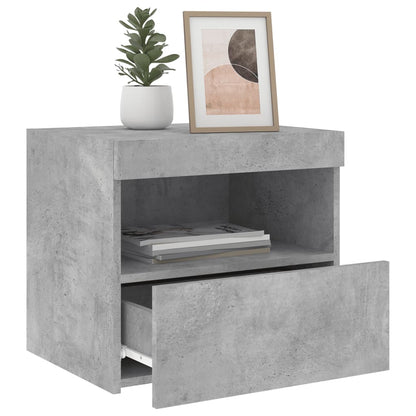 Bedside Cabinets with LED Lights 2 pcs Concrete Grey 50x40x45 cm