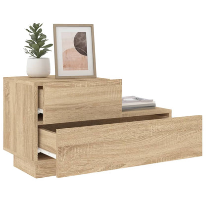 Bedside Cabinet with LED Lights Sonoma Oak 70x36x40.5 cm