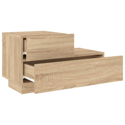 Bedside Cabinet with LED Lights Sonoma Oak 70x36x40.5 cm