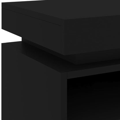 Bedside Cabinets with LED Lights 2 pcs Black 40x39x48.5 cm