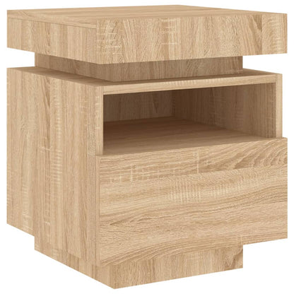 Bedside Cabinets with LED Lights 2 pcs Sonoma Oak 40x39x48.5 cm