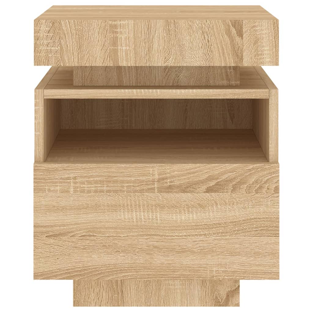 Bedside Cabinets with LED Lights 2 pcs Sonoma Oak 40x39x48.5 cm