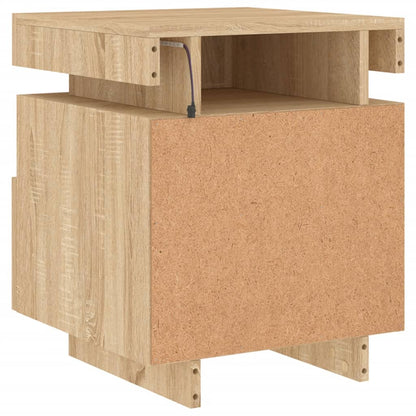 Bedside Cabinets with LED Lights 2 pcs Sonoma Oak 40x39x48.5 cm