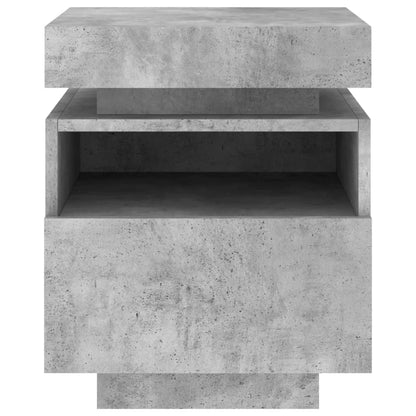 Bedside Cabinets with LED Lights 2 pcs Concrete Grey 40x39x48.5 cm