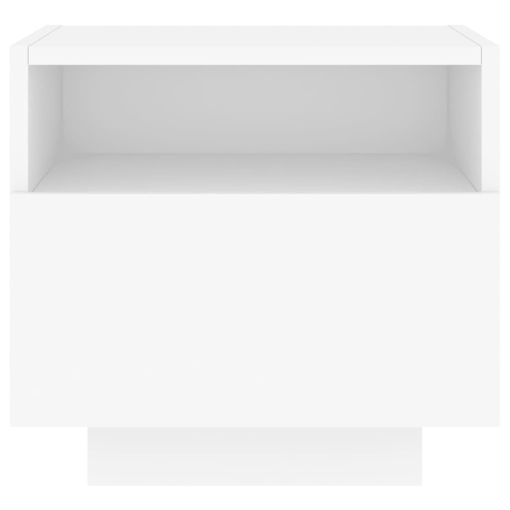 Bedside Cabinet with LED Lights White 40x39x37 cm