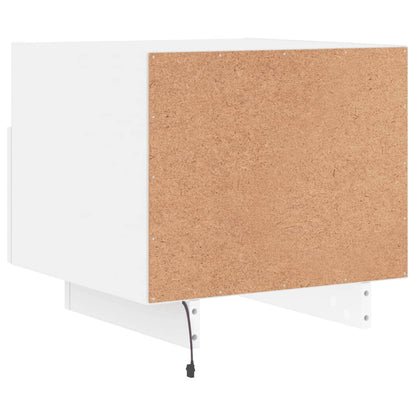 Bedside Cabinet with LED Lights White 40x39x37 cm