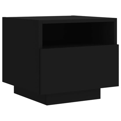 Bedside Cabinets with LED Lights 2 pcs Black 40x39x37 cm