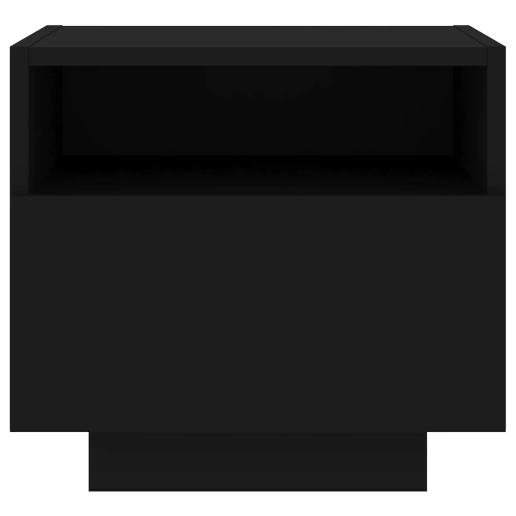 Bedside Cabinets with LED Lights 2 pcs Black 40x39x37 cm