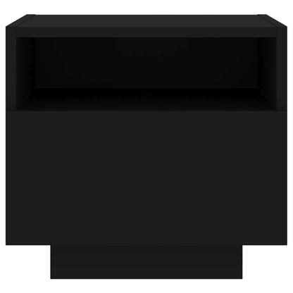 Bedside Cabinets with LED Lights 2 pcs Black 40x39x37 cm