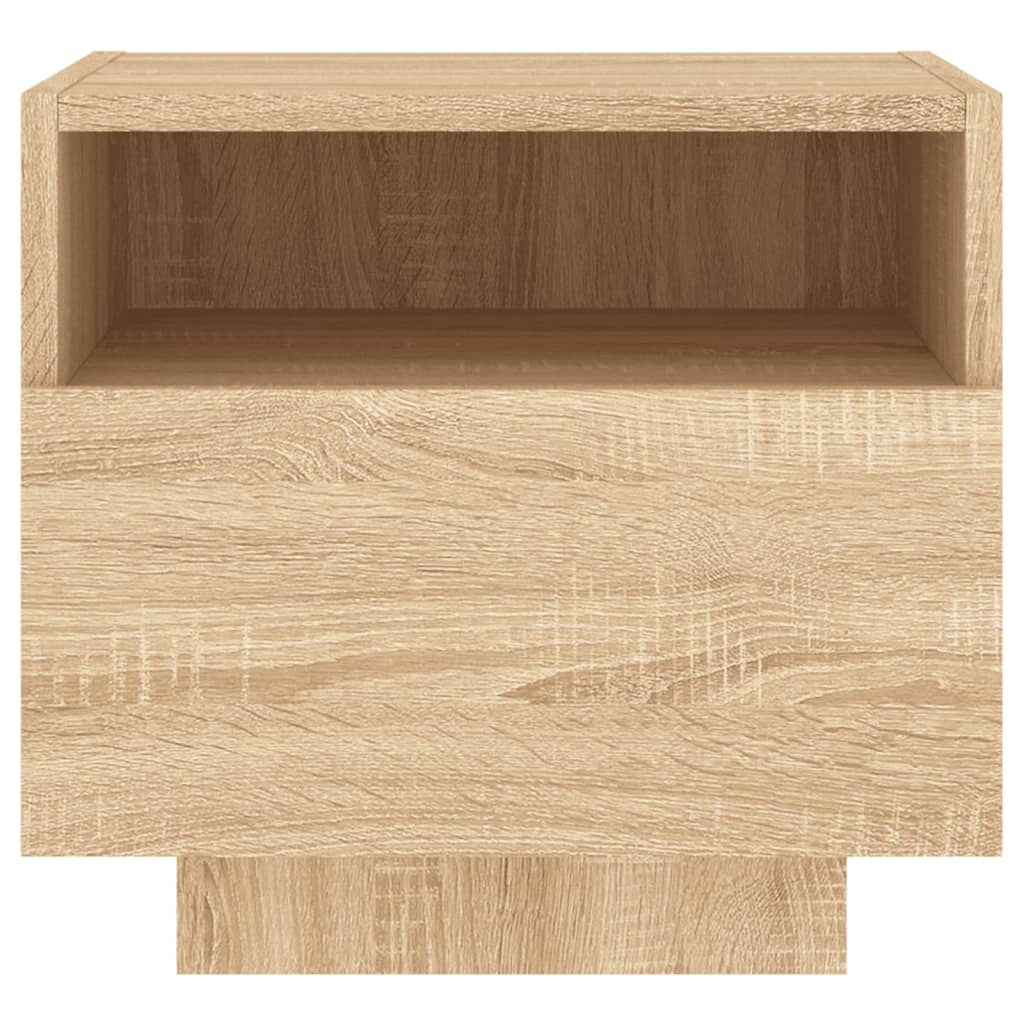 Bedside Cabinet with LED Lights Sonoma Oak 40x39x37 cm