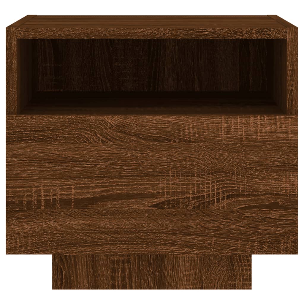 Bedside Cabinets with LED Lights 2 pcs Brown Oak 40x39x37 cm