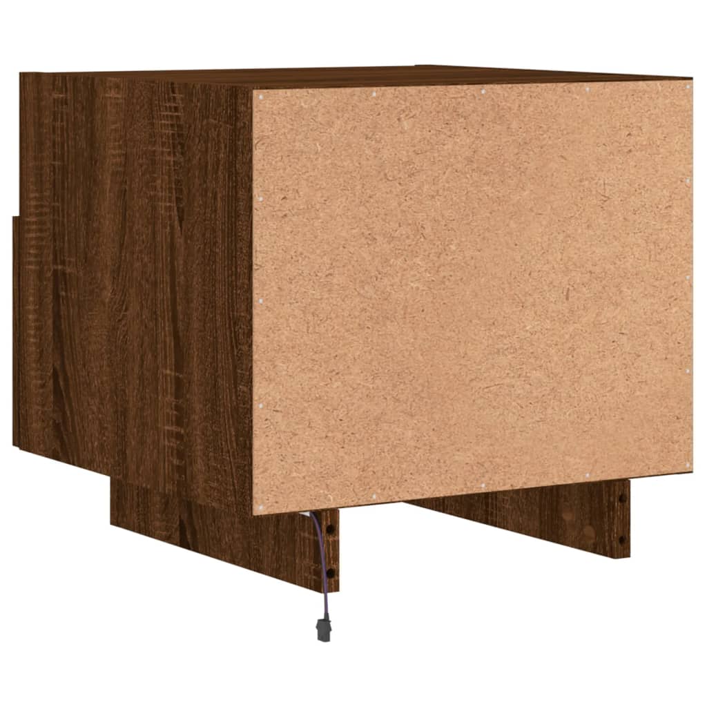 Bedside Cabinets with LED Lights 2 pcs Brown Oak 40x39x37 cm