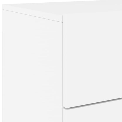 Wall-mounted Bedside Cabinet with LED Lights White