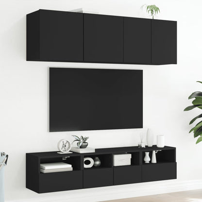 TV Wall Cabinet Black 40x30x30 cm Engineered Wood