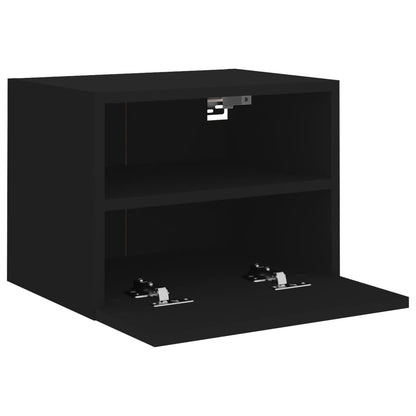 TV Wall Cabinets 2 pcs Black 40x30x30 cm Engineered Wood