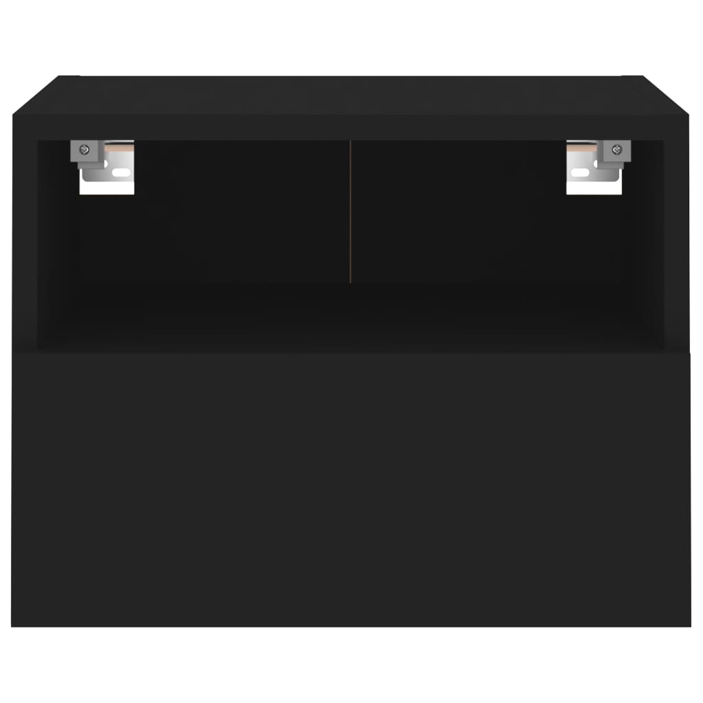 TV Wall Cabinets 2 pcs Black 40x30x30 cm Engineered Wood