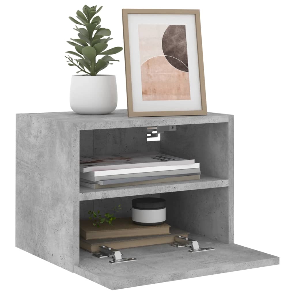 TV Wall Cabinet Concrete Grey 40x30x30 cm Engineered Wood