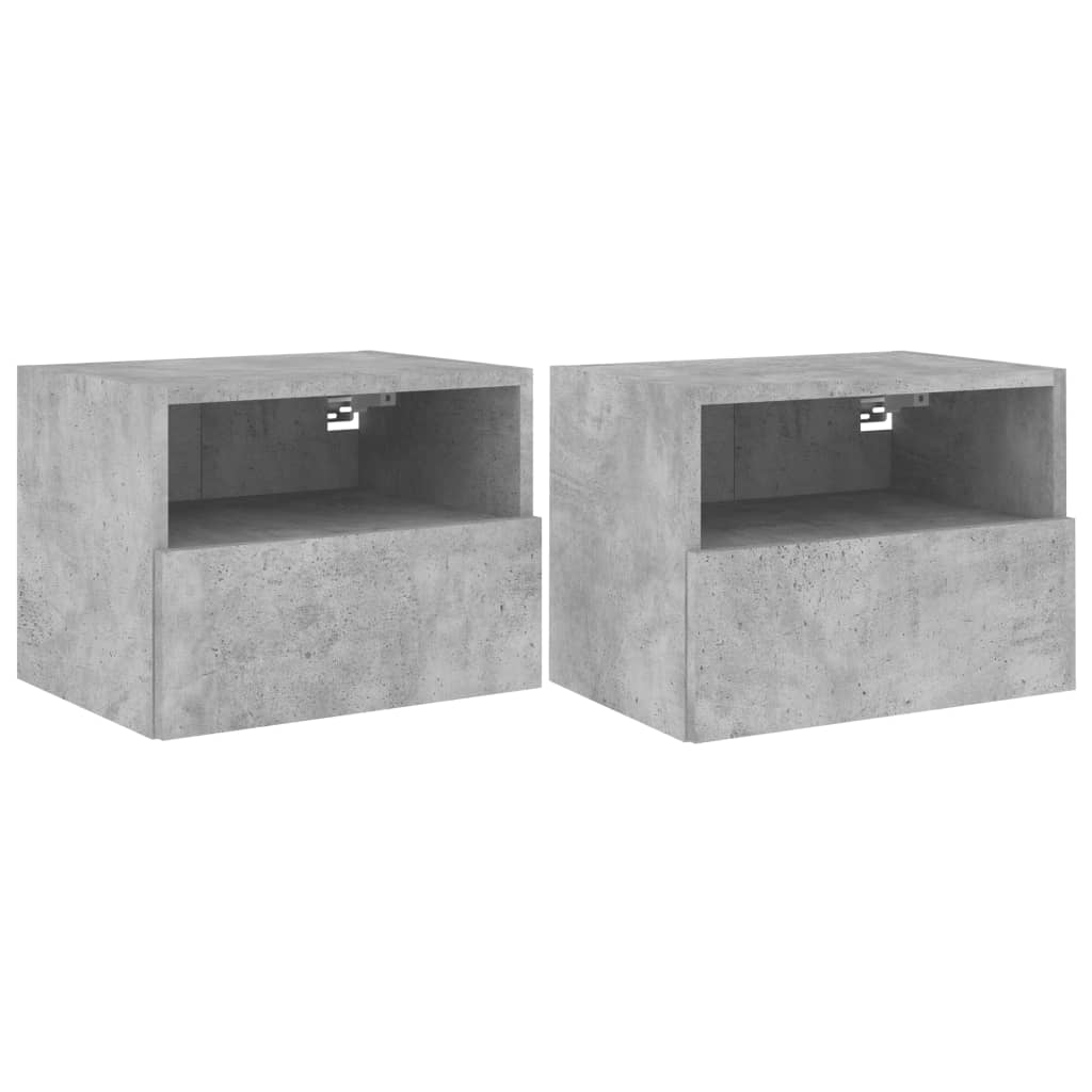 TV Wall Cabinets 2 pcs Concrete Grey 40x30x30 cm Engineered Wood