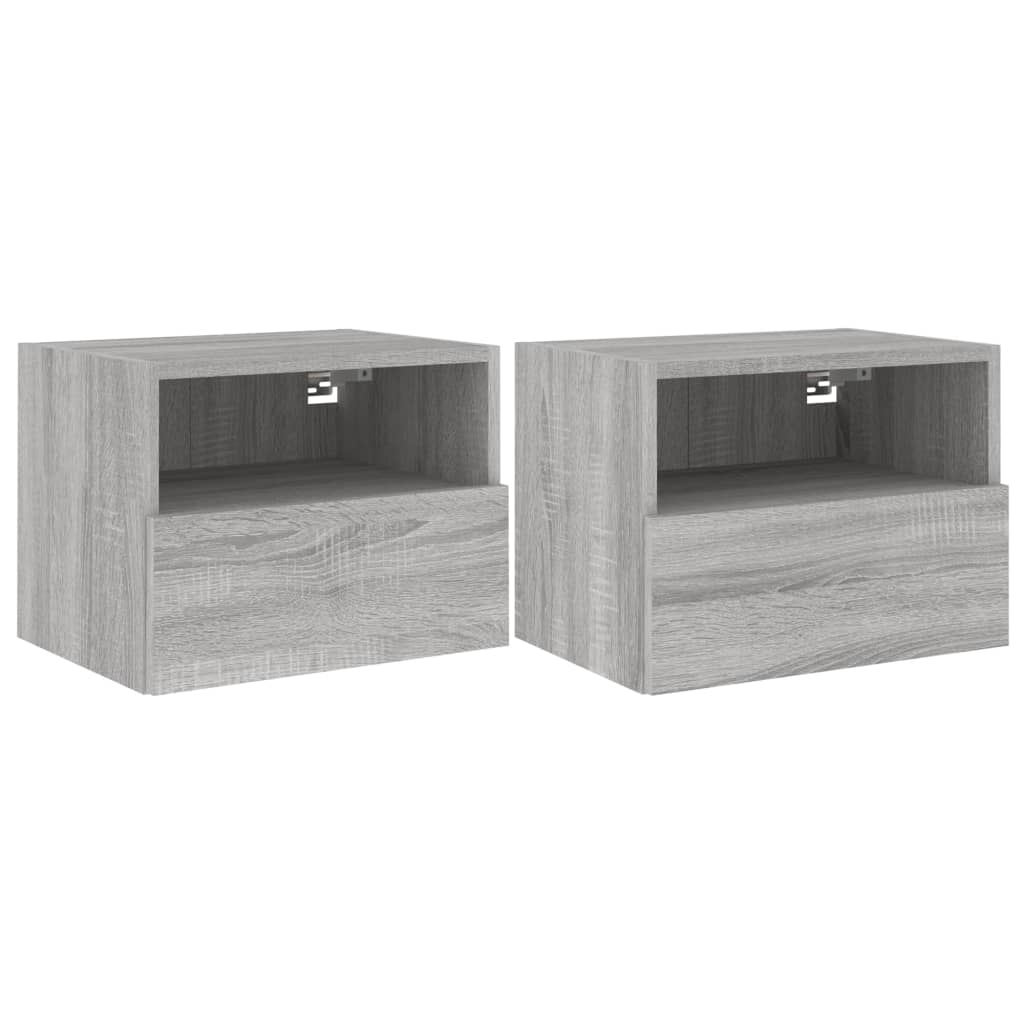 TV Wall Cabinets 2 pcs Grey Sonoma 40x30x30 cm Engineered Wood