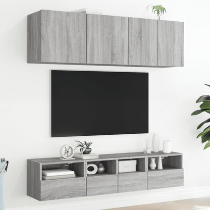 TV Wall Cabinets 2 pcs Grey Sonoma 40x30x30 cm Engineered Wood