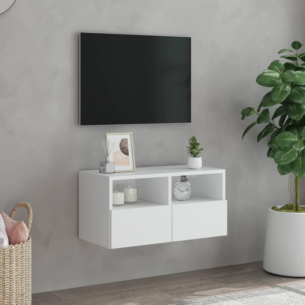 TV Wall Cabinet White 60x30x30 cm Engineered Wood