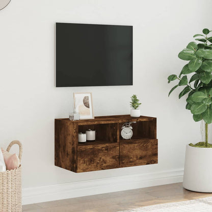 TV Wall Cabinet Smoked Oak 60x30x30 cm Engineered Wood