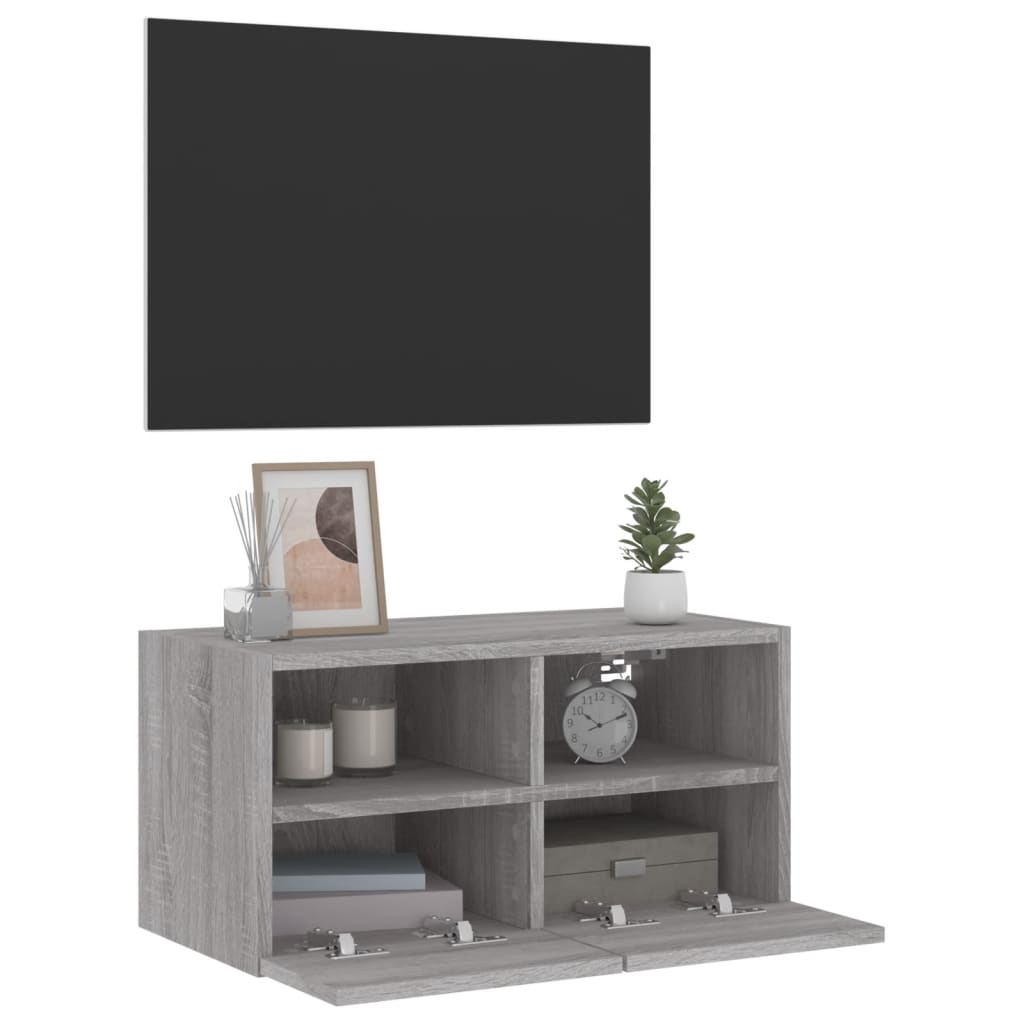 TV Wall Cabinet Grey Sonoma 60x30x30 cm Engineered Wood