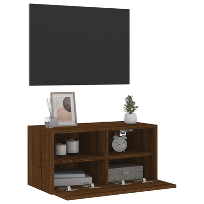 TV Wall Cabinet Brown Oak 60x30x30 cm Engineered Wood