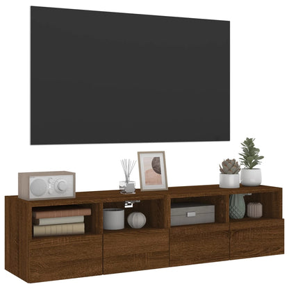 TV Wall Cabinets 2 pcs Brown Oak 60x30x30 cm Engineered Wood