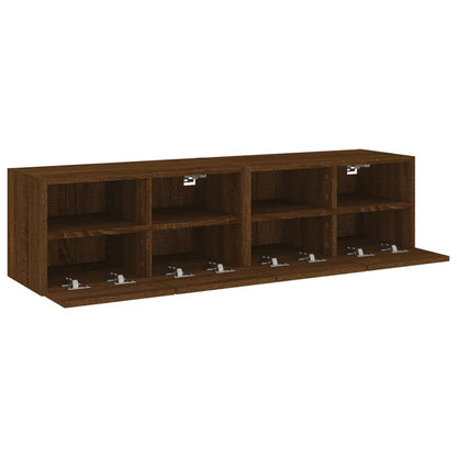 TV Wall Cabinets 2 pcs Brown Oak 60x30x30 cm Engineered Wood