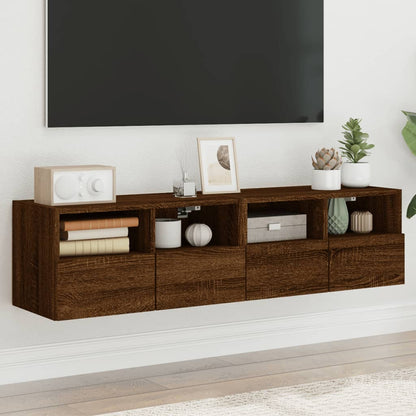 TV Wall Cabinets 2 pcs Brown Oak 60x30x30 cm Engineered Wood