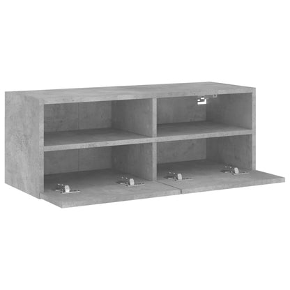 TV Wall Cabinet Concrete Grey 80x30x30 cm Engineered Wood