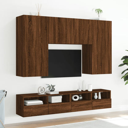 TV Wall Cabinet Brown Oak 80x30x30 cm Engineered Wood