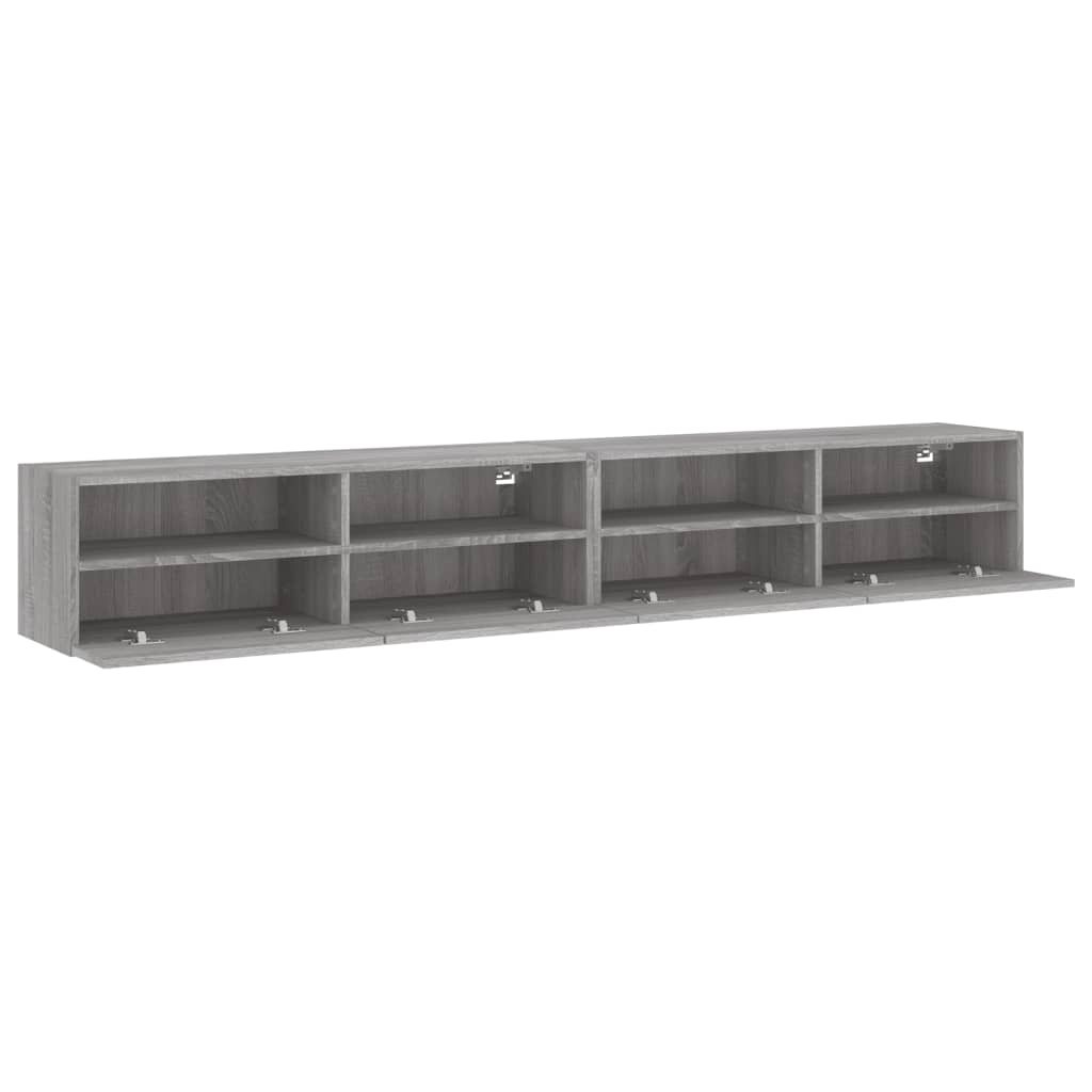 TV Wall Cabinets 2 pcs Grey Sonoma 100x30x30 cm Engineered Wood