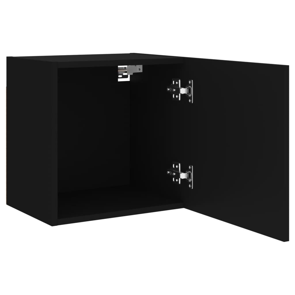 TV Wall Cabinets 2 pcs Black 40.5x30x40 cm Engineered Wood