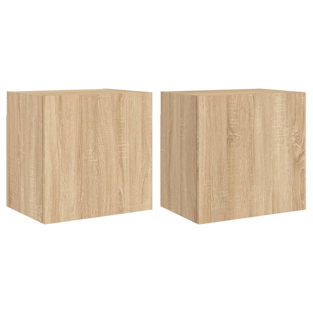 TV Wall Cabinets 2 pcs Sonoma Oak 40.5x30x40 cm Engineered Wood