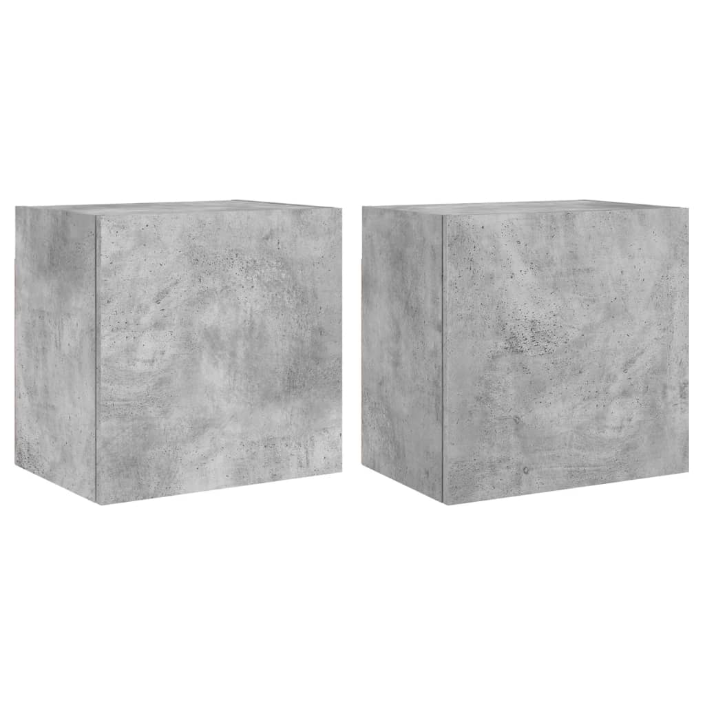 TV Wall Cabinets 2 pcs Concrete Grey 40.5x30x40 cm Engineered Wood