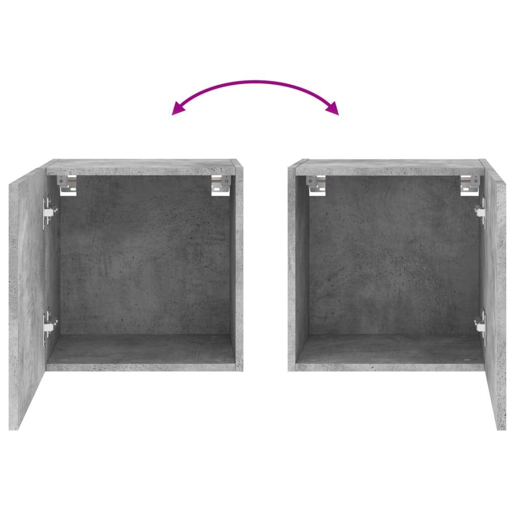 TV Wall Cabinets 2 pcs Concrete Grey 40.5x30x40 cm Engineered Wood