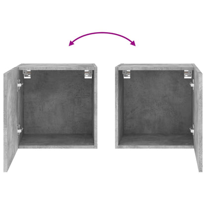 TV Wall Cabinets 2 pcs Concrete Grey 40.5x30x40 cm Engineered Wood