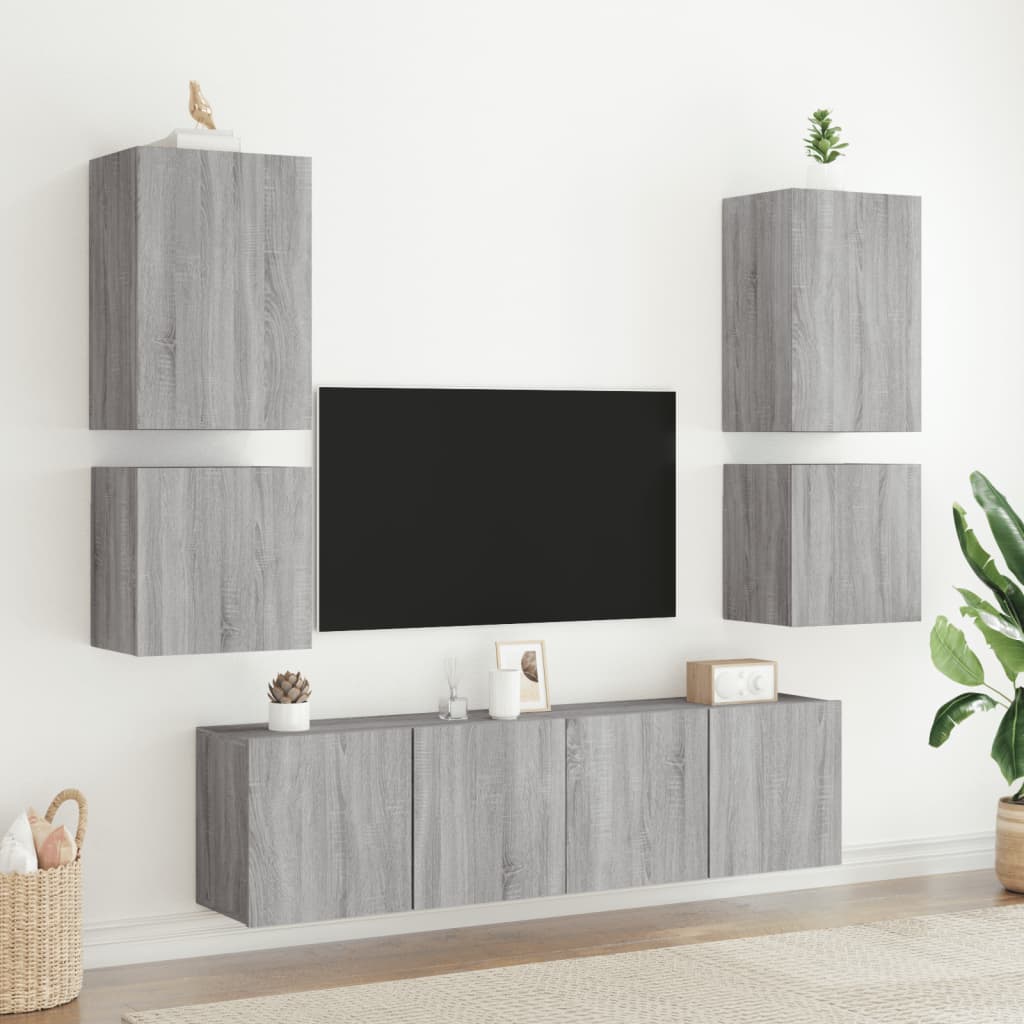 TV Wall Cabinet Grey Sonoma 40.5x30x40 cm Engineered Wood