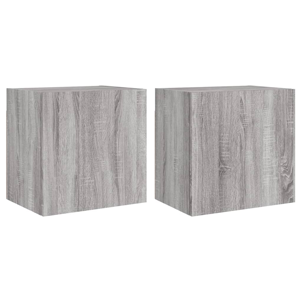 TV Wall Cabinets 2 pcs Grey Sonoma 40.5x30x40 cm Engineered Wood